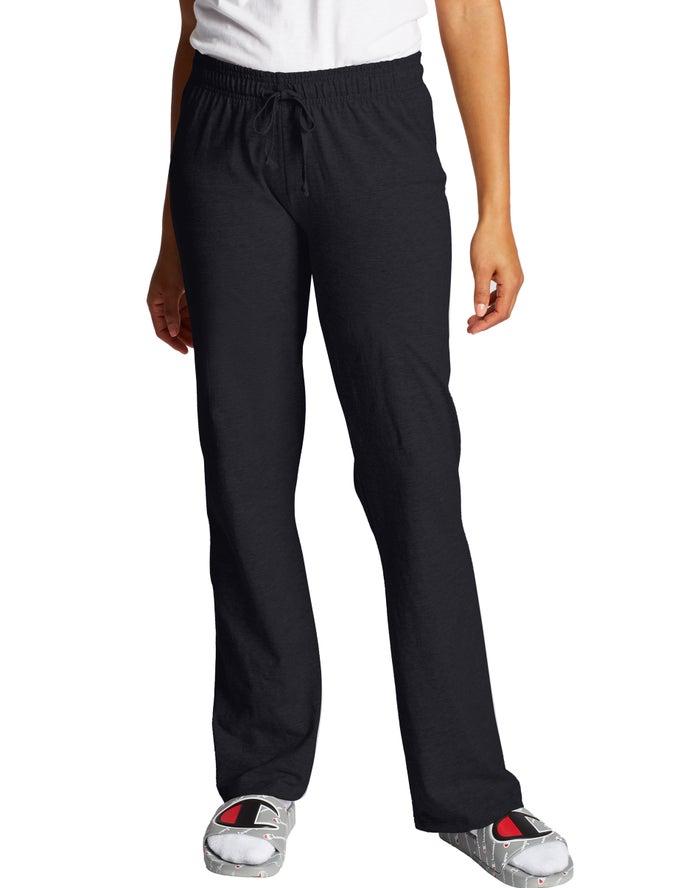 Champion Womens Pants NZ - Classic Jersey Black ( 0584-PUTZL )